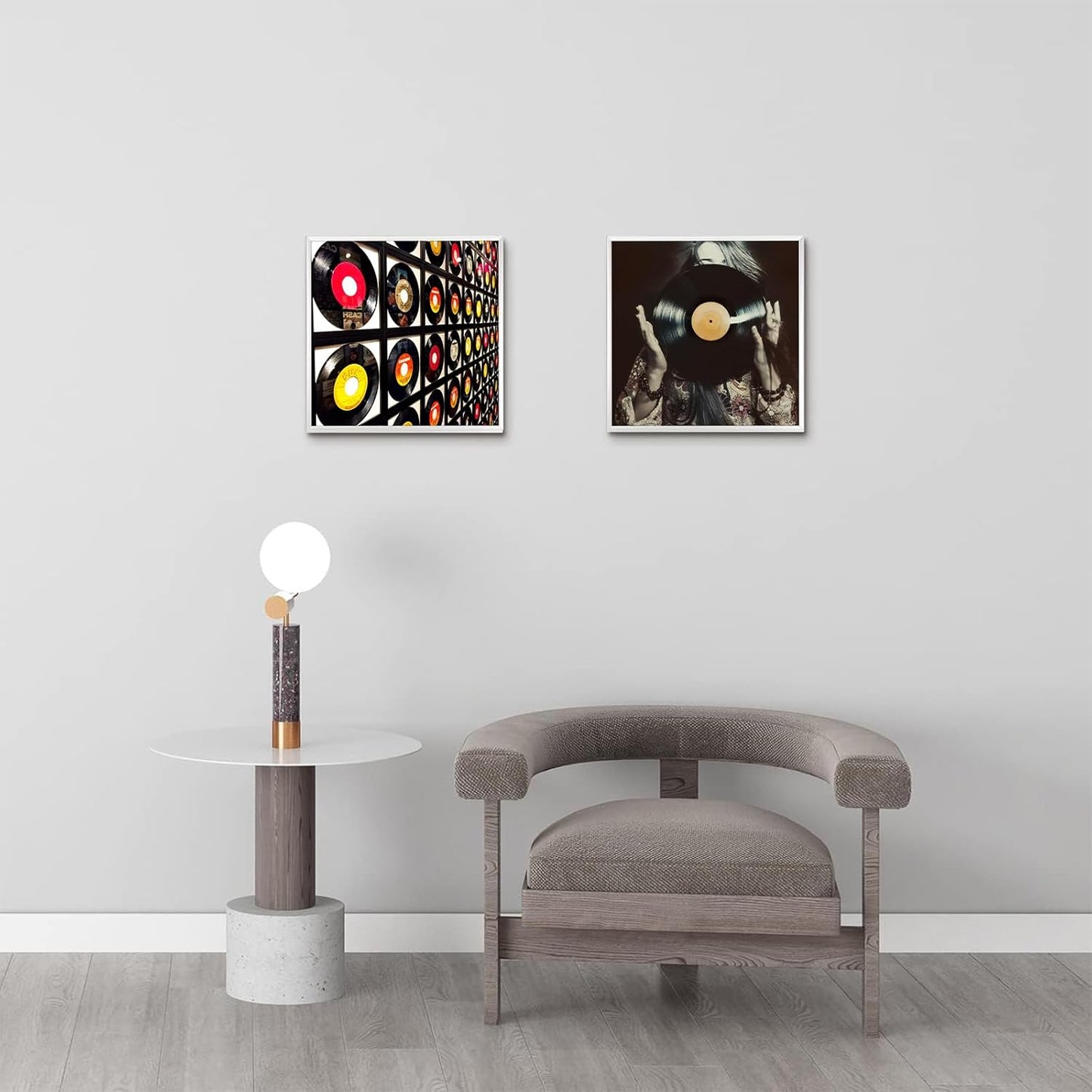 , Aluminum Album Frame Display 12.5X12.5 Vinyl Record, Brushed Metal Finish Records Frames, Acrylic Glass Front, for 12'' Album Cover (1 Pack Silver)