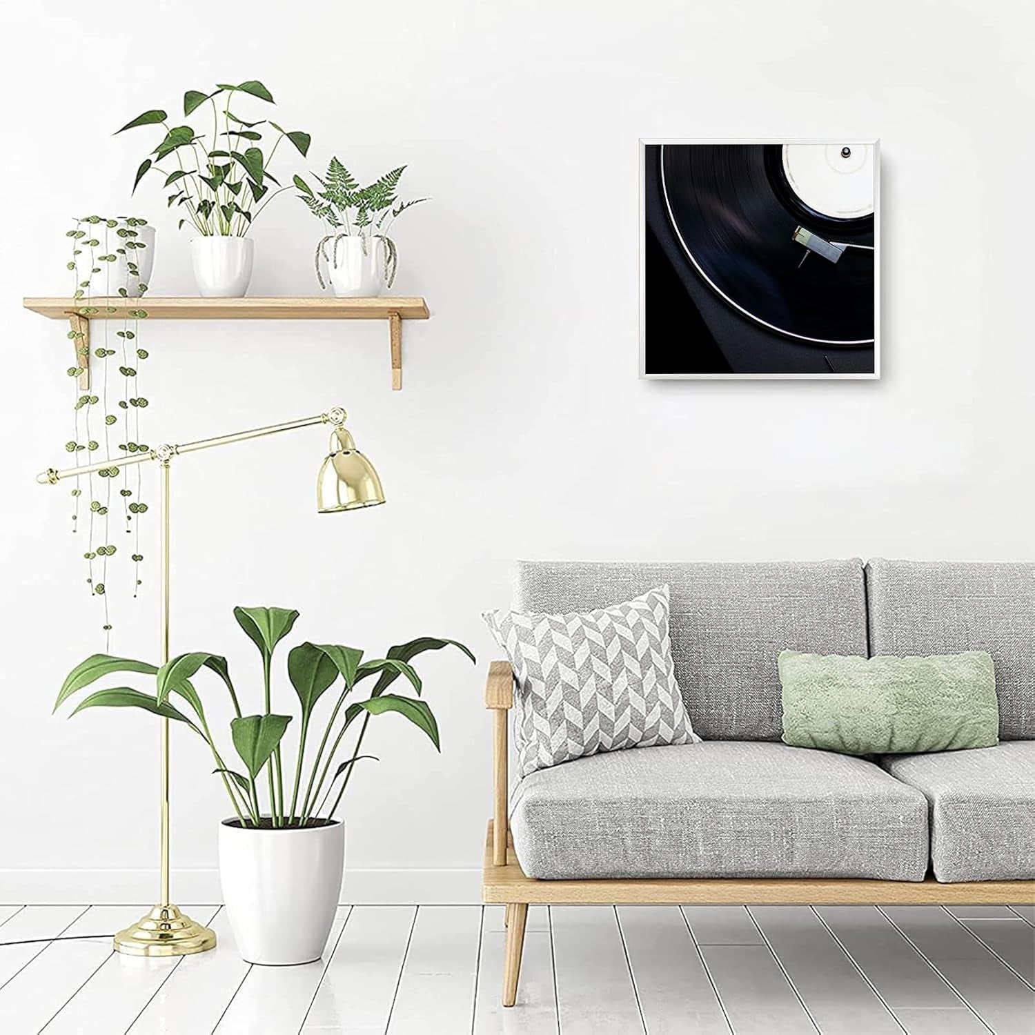 , Aluminum Album Frame Display 12.5X12.5 Vinyl Record, Brushed Metal Finish Records Frames, Acrylic Glass Front, for 12'' Album Cover (1 Pack Silver)