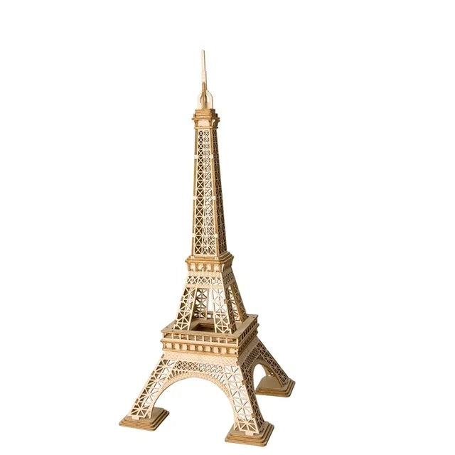 Robotime 3D Puzzle Wooden Kits DIY Tower Bridge Big Ben Set  Eiffel Tower Model Kit