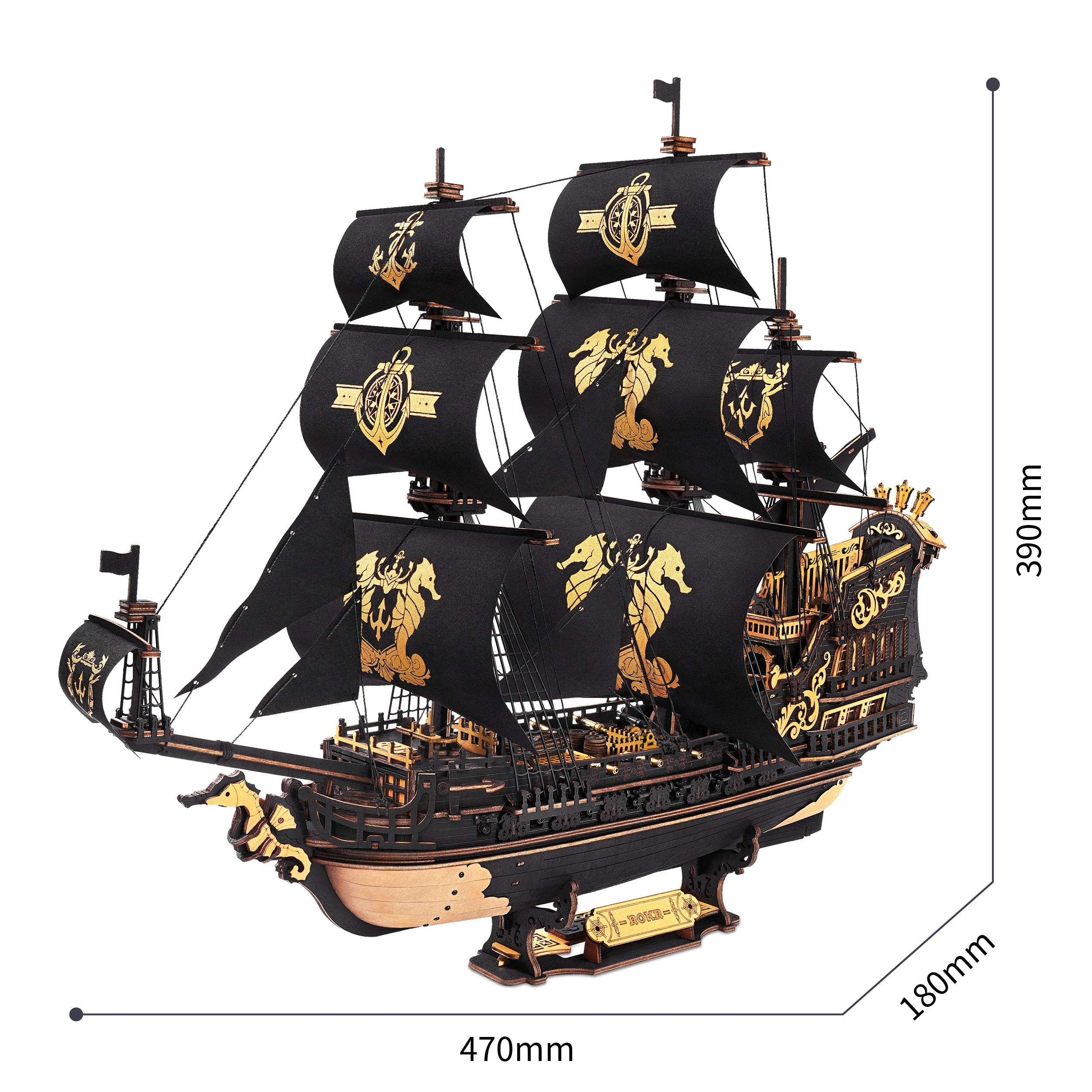 Robotime Rokr 3D Puzzle Wooden Seahouse Barque Model kit