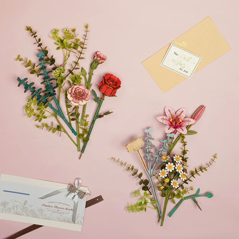 Robotime 3D Puzzle Flower Wooden Model Kits