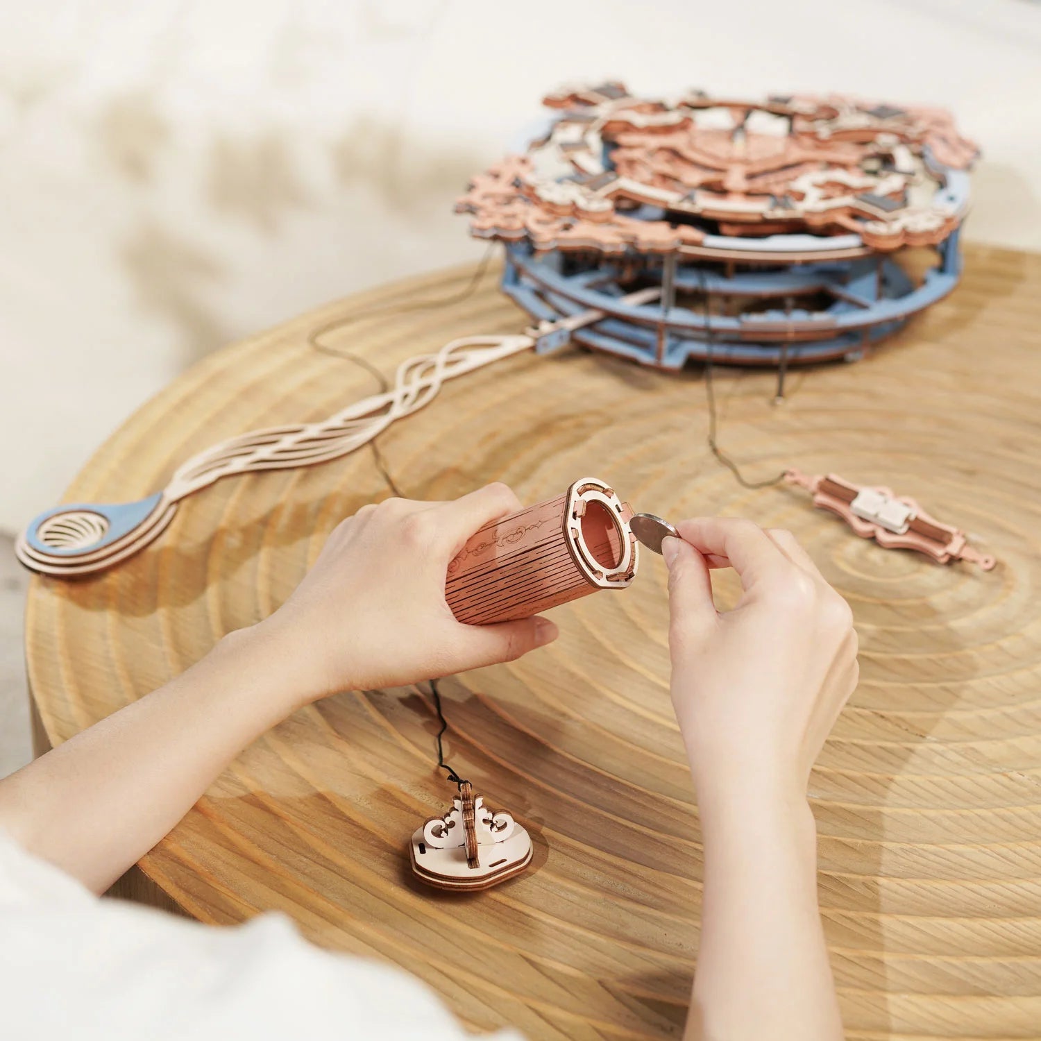 Robotime Rokr Romantic Note Wall Clock 3D Wooden Puzzle Set