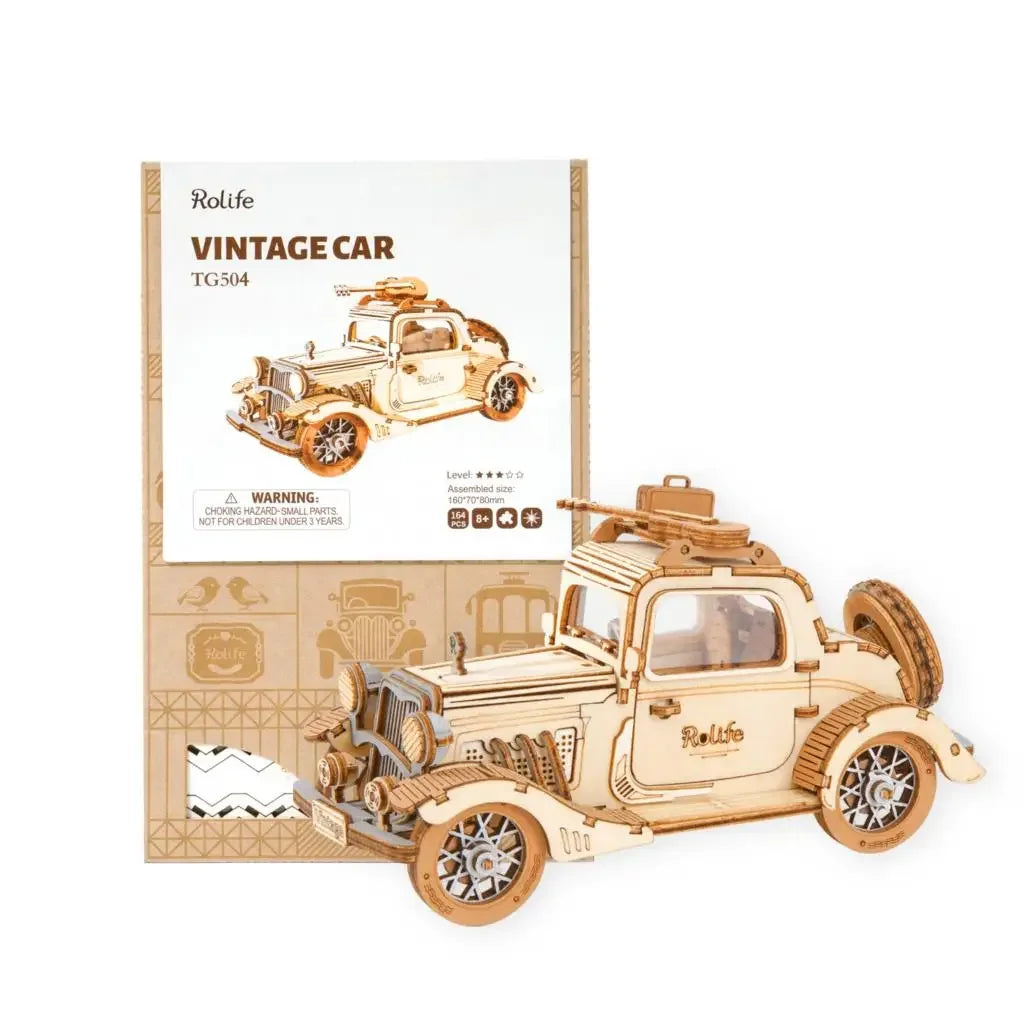 Robotime Rolife Vintage Car Model 3D Wooden Puzzle Toy