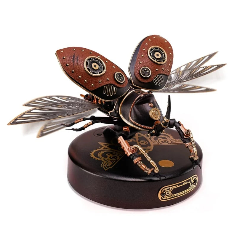 Robotime Plastic Model Kit 156 Pieces Mechanical 3D Puzzles Rhinoceros Beetle Model Building Kit