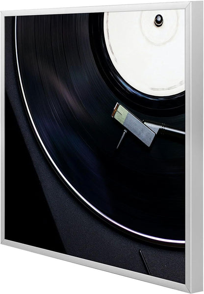 , Aluminum Album Frame Display 12.5X12.5 Vinyl Record, Brushed Metal Finish Records Frames, Acrylic Glass Front, for 12'' Album Cover (1 Pack Silver)